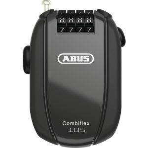 ABUS Combiflex Rest 105cm, Sans support CHR, noir, Bicyclette Câble antivol avec câble en acier extensible, 954566