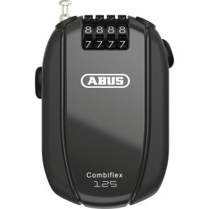 ABUS Combiflex Trip 125cm, Sans support CHR, noir, Bicyclette Câble antivol avec câble en acier extensible, 954573