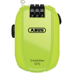 ABUS Combiflex StopOver 65cm, Fără suport CHR, galben, bicicletă, Blocare cablu cu cablu de oțel extensibil, 954580